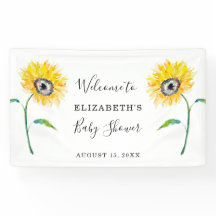 Aquarelle Baby shower tournesol Accueil Simple