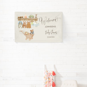 Banderoles Aquarelle Bohême Baby shower de la pépinière Bienv