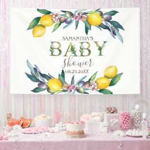 Banderoles Aquarelle Citrons Olives Baby Shower