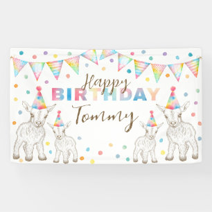 Banderoles Aquarelle couleur mignonne fête d'anniversaire