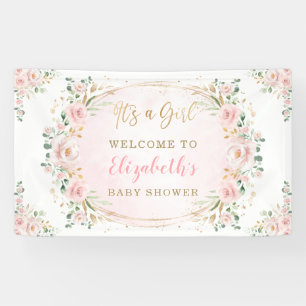 Banderoles Aquarelle douce Aquarelle Flore Roses Douche Bienv