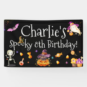 Banderoles Aquarelle Éffrayante mignonne fille/garçon Hallowe