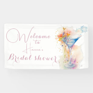 Banderoles aquarelle fleurie élégante Douche nuptiale