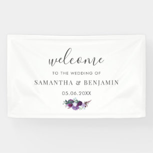 Banderoles Aquarelle Floral Mariage Botanique Bienvenue