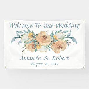 Banderoles Aquarelle Floral Mariage été