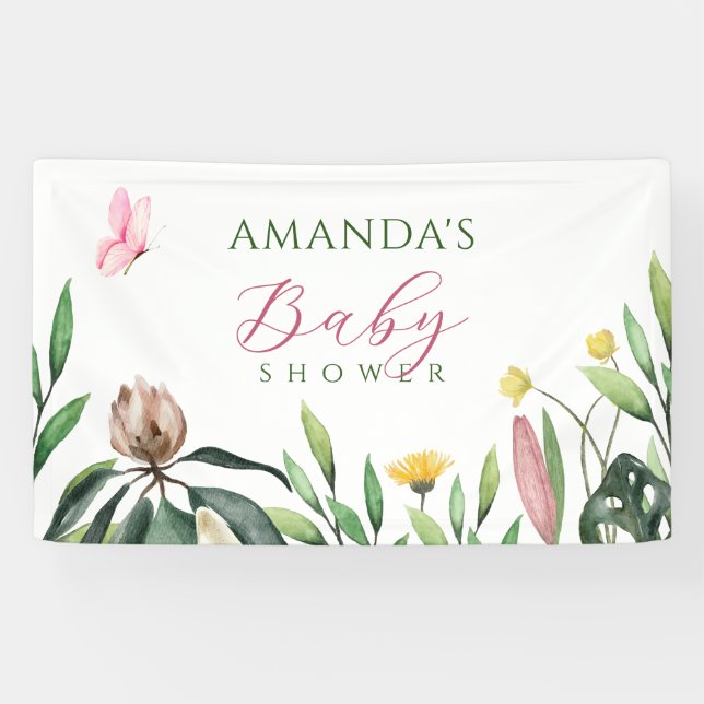 Banderoles Aquarelle florale (Horizontal)