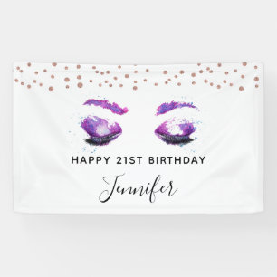 Banderoles Aquarelle glamour aux yeux et aux bouillons pourpr