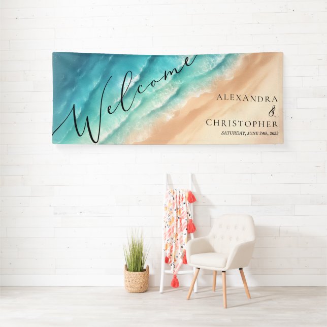 Banderoles Aquarelle Océan Blue Water (Insitu)