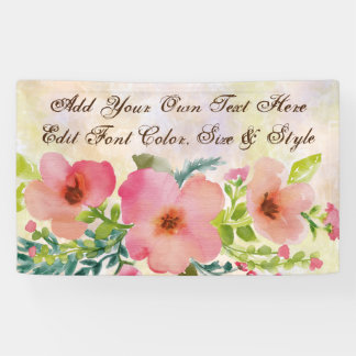 Banderoles Aquarelle personnalisée mignonne florale