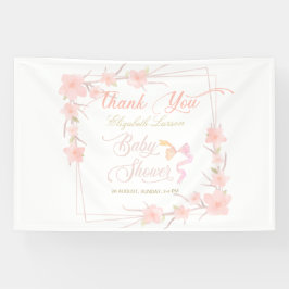 Banderoles Aquarelle rose Floral Élégant Baby shower