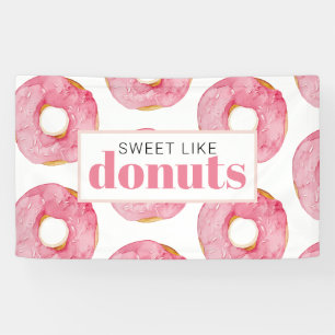 Banderoles Aquarelle rose moderne douce comme les beignets Ci