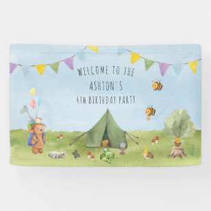 Banderoles Aquarelle Teddy Bear, Aventure anniversaire bienve