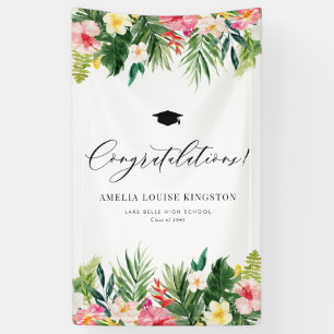 Banderoles Aquarelle Tropical Graduation Félicitations