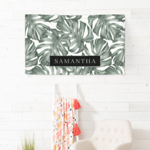 Banderoles Aquarelle tropicale Oasis moderne Feuille Motif