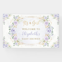 Aquarelle violet doux Floral Roses Douche Bienvenu