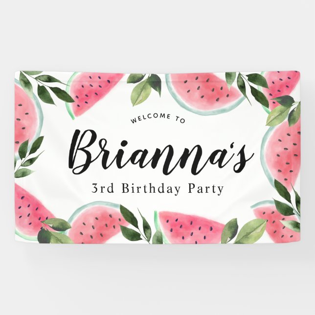 Banderoles Aquarelle Watermelon Bienvenue (Horizontal)