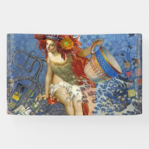 Banderoles Aquarius Mermaid Bleu gothique
