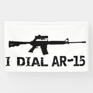 Banderoles Ar15 2e amendement 'I DIAL AR-15' PRO GUN