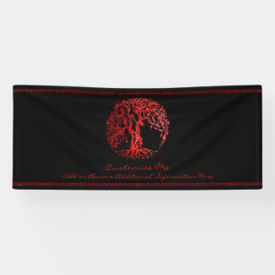 Banderoles Arbre de Mehndi de la vie (henné) (rouge)