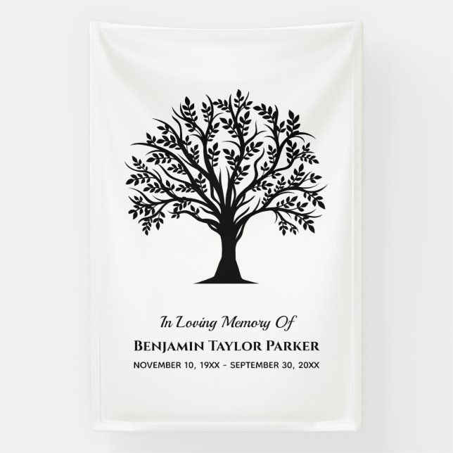 Banderoles Arbre de vie Bereavity Sympathy Funeral Memorial (Verticale)