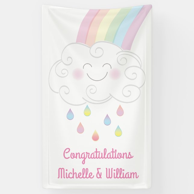 Banderoles Arc-en-ciel Baby shower (Vertical)