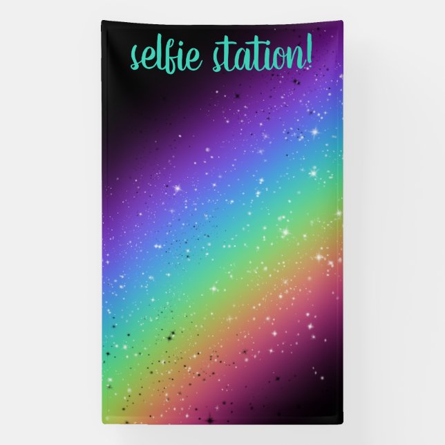 Banderoles Arc En Ciel Lumineux Avec Stars Selfie Station Arr (Verticale)