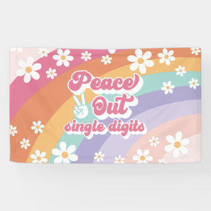 Banderoles Arc-en-ciel Peace Out Chiffres Simples 10e Anniver