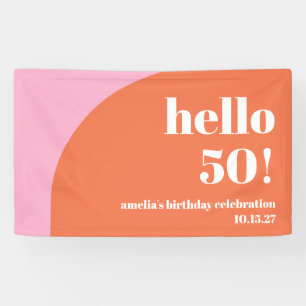 Banderoles Arc rose orange rose moderne 50e anniversaire Pers