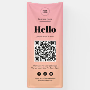 Banderoles Archivage de code QR Pink Ombre Business Covid
