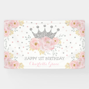 Banderoles Argent Blush rose Floral Couronne Princesse Annive