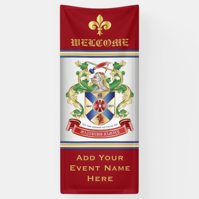 Banderoles Armoiries de Monogramme Dragon du Bouclier de chev (Vertical)