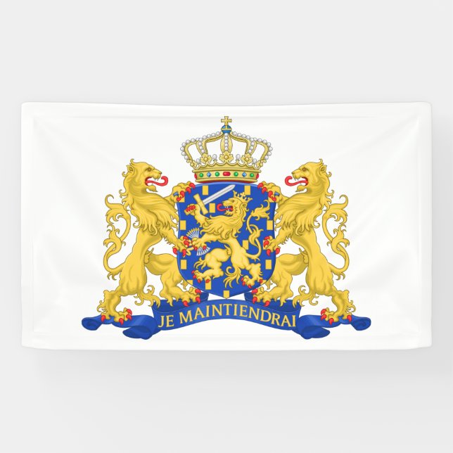 Banderoles Armoiries de Pays-Bas en blanc (Horizontal)