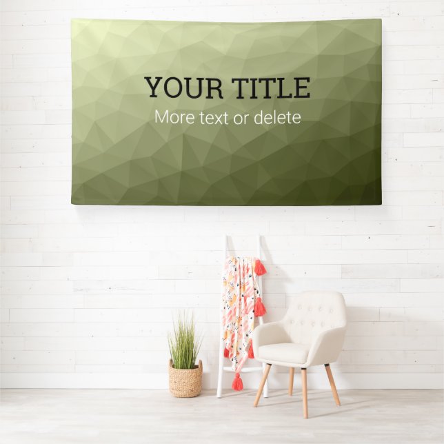 Banderoles Army green geometric mesh Triangle custom text (Insitu)