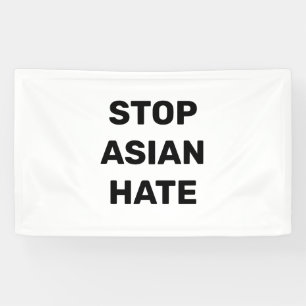 Banderoles Arrêter la haine asiatique noir et blanc