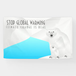 Banderoles Arrêter l'ours polaire Réchauffement climatique et