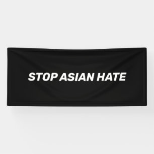 Banderoles Arrêtez la haine asiatique, noir blanc