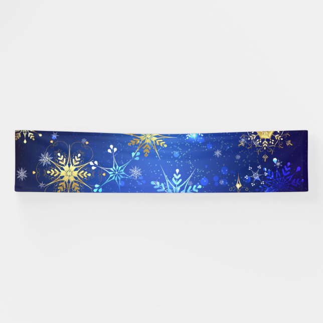 Banderoles Arrière - plan Bleu XMAS avec des flocons de neige (Horizontal)