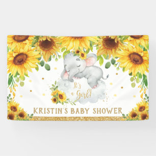 Banderoles Arrière-plan du Baby shower de l'éléphant couché d