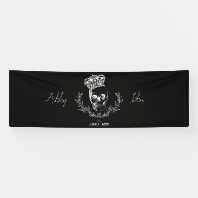 Banderoles Arrière-plan du Mariage du crâne royal (Horizontal)