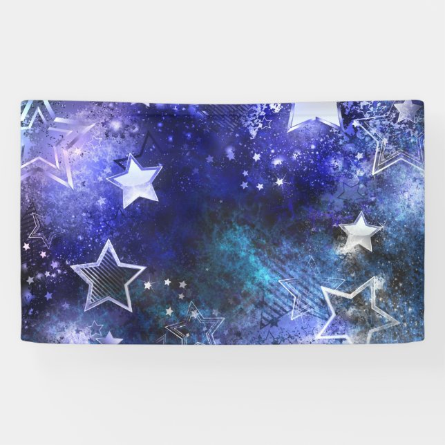 Banderoles Arrière - plan spatial avec étoiles (Horizontal)