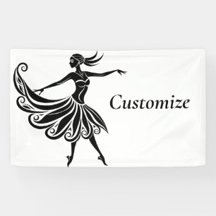 Banderoles Art de la silhouette de danseuse africaine Thunder
