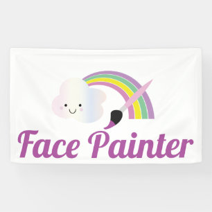 Banderoles Artiste de maquillage de visage arc-en-ciel mignon