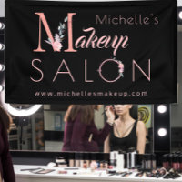 Artiste maquillage nom salon chic floral rose noir
