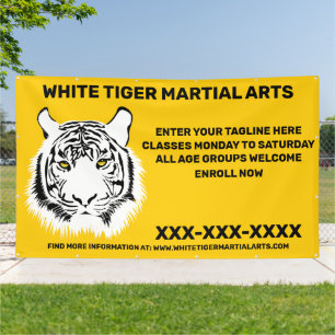 Banderoles Arts martiaux du tigre blanc personnalisés sur mes