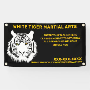Banderoles Arts martiaux personnalisés de tigre blanc sur mes