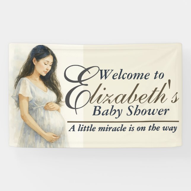 Banderoles Asian Mom to be Elegant Bohemian  Baby Shower (Horizontal)