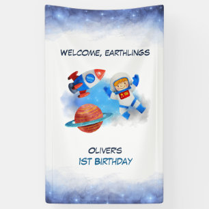 Banderoles Astronaut bébé garçon premier anniversaire
