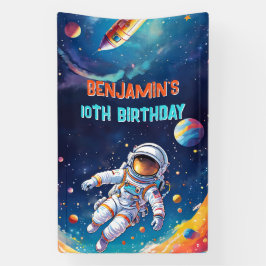 Banderoles Astronaut Deep Space Sky Planets Photo Birthday