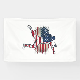 Banderoles Athlète de lancer du poids patriotique dessin de g
