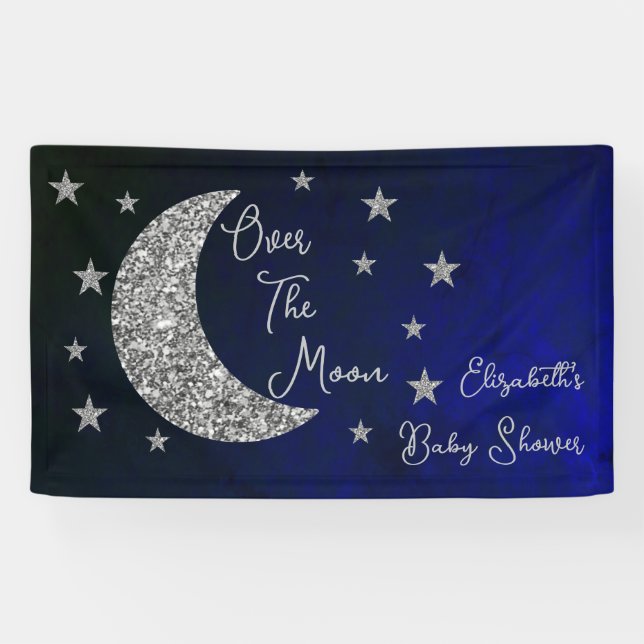Banderoles Au-Dessus Du Baby shower Lune (Horizontal)